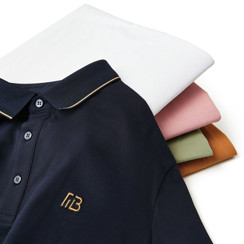 T-shirt casual masculino em excelente material de algodão personalizado com polo rosa