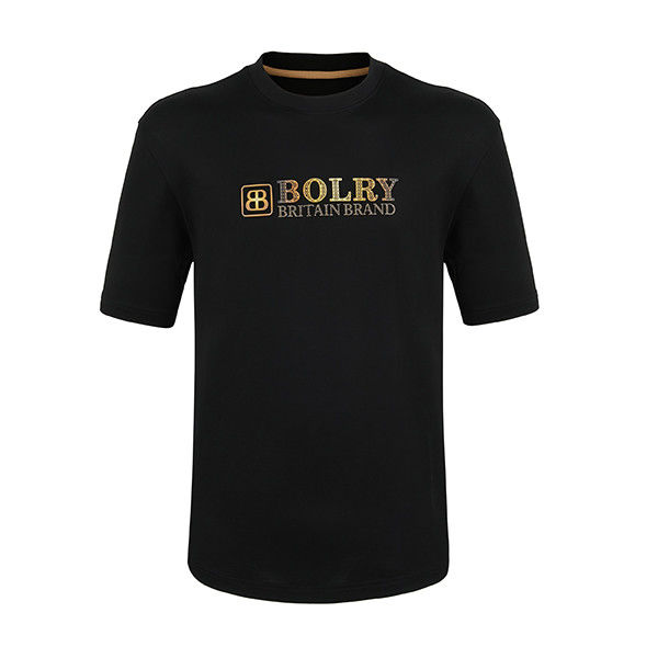 T-shirt para homens com logotipo personalizado e branco preto azul cian