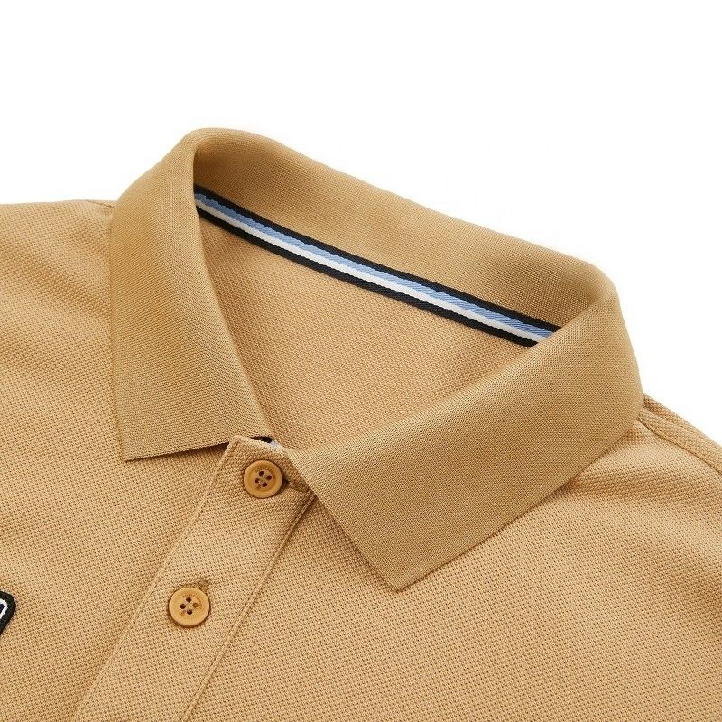 Vestuário masculino Casual estilo camisas de polo com logotipo em relevo e impressão de dois lados