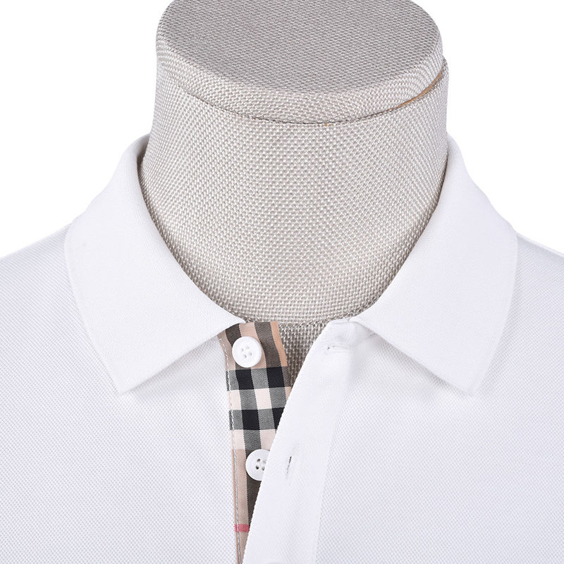 Camiseta de manga curta masculina de polo de design personalizado com 5% de tecido de spandex e logotipo bordado