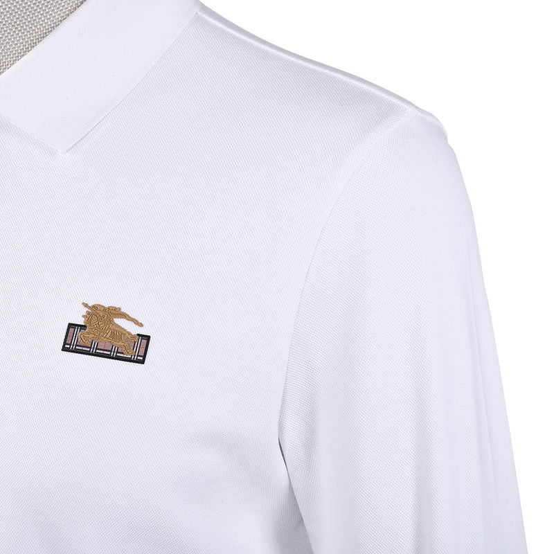 Camiseta de manga curta masculina de polo de design personalizado com 5% de tecido de spandex e logotipo bordado