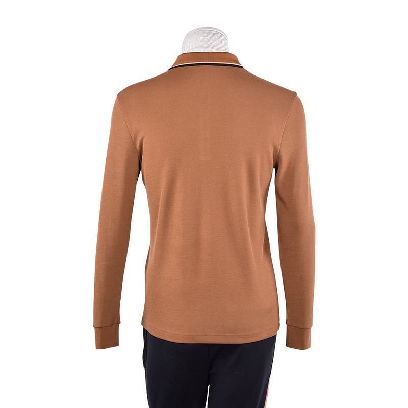 Camisa de polo de cor simples com logotipo e tecido personalizados