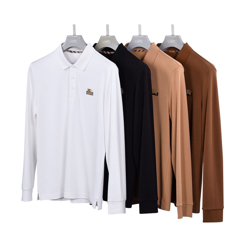 100% algodão//95% 5% espandêx camisa de manga curta masculina de polo com logotipo de bordado personalizado