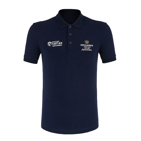 T-shirts de polo de algodão para homens com logotipo bordado e impressão de sublimação