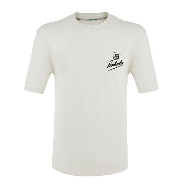 T-shirt de alta elasticidade bordado para homens com logotipo e 170-210 gramas de peso de tecido
