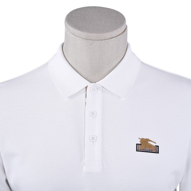 Impressão de logotipo personalizado 100% de algodão branco luxo polo de manga longa para homens meninos