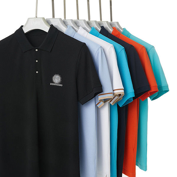 Verão Diário Desporto Casual Camisa de Polo Homem 95% Algodão 5% Spandex Secagem Rápida