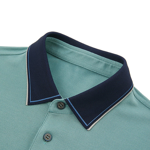 95% Poliéster 5% Spandex Polo Shirt com logotipo bordado Verão Ice Feeling 3 botões