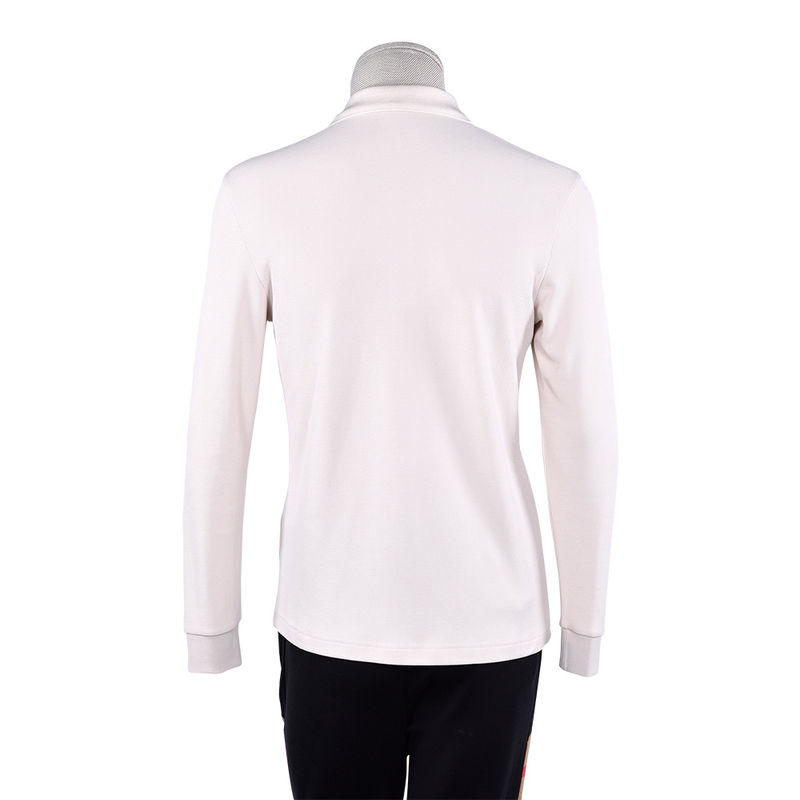 T-Shirt de polo anti-rugas em branco Manga longa Logotipo personalizado Tecido Peso 170-210g