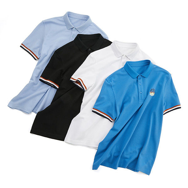 Camisas de polo masculino de algodão de manga curta Anti-pilling com cor de logotipo personalizado