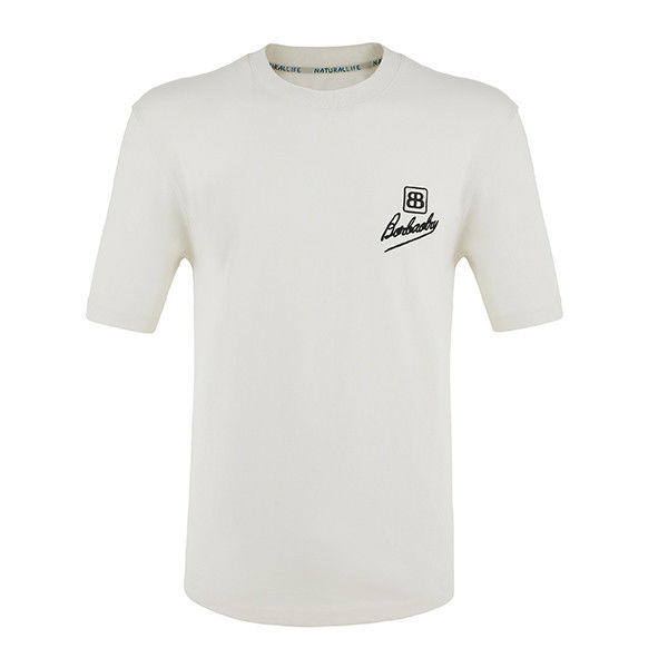 T-Shirt masculino de tamanho grande com logotipo bordado e cor sólida