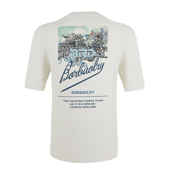 Logotipo de cor personalizado Camisola de algodão 100% bordada Impressão grande