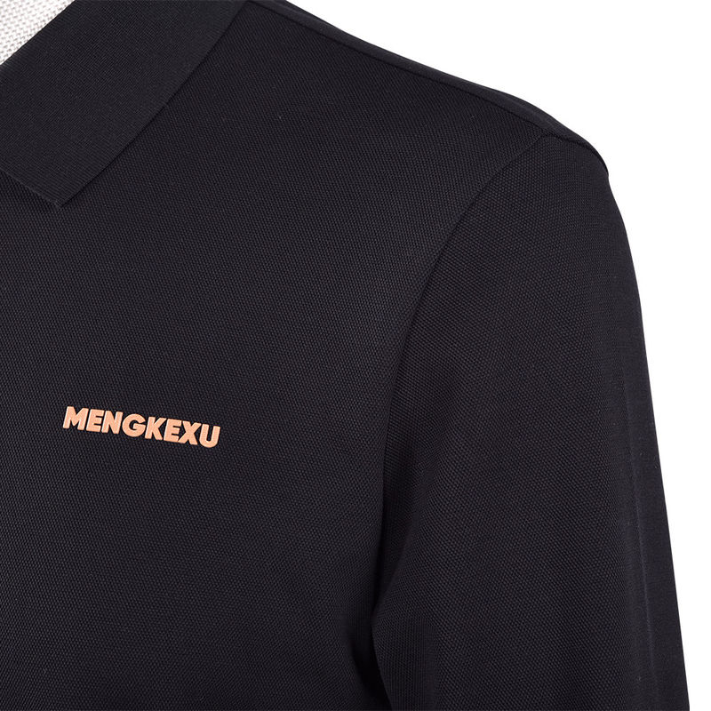 92 Poliéster 8 Spandex camisas de polo para homens Manga longa Polo simples Anti-rugas
