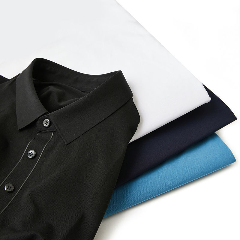 Proteção UV Sem costura Sublimada de algodão de cor sólida Camisa de polo de uniforme de golfe para homens