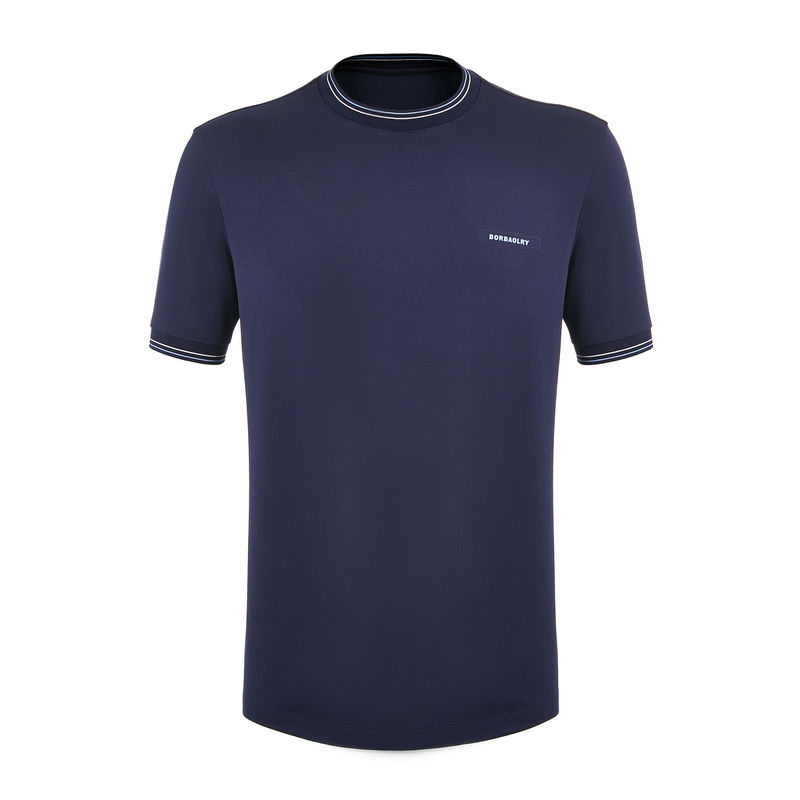 O-Neck Collar Tecido Tricoteado Sport T-Shirt Grande Custom Logotipo Estilo Para Homens