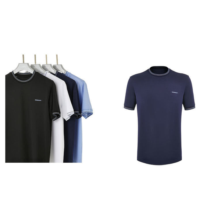 O-Neck Collar Tecido Tricoteado Sport T-Shirt Grande Custom Logotipo Estilo Para Homens