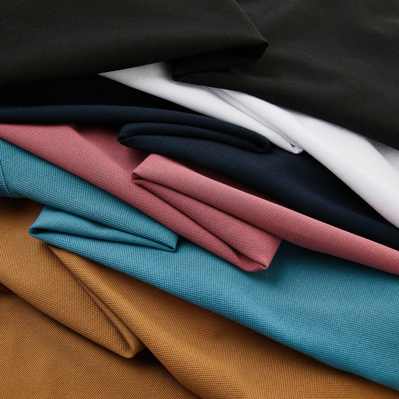 Camisas de polo 100% de algodão com bordado de logotipo colorido e ajuste rápido