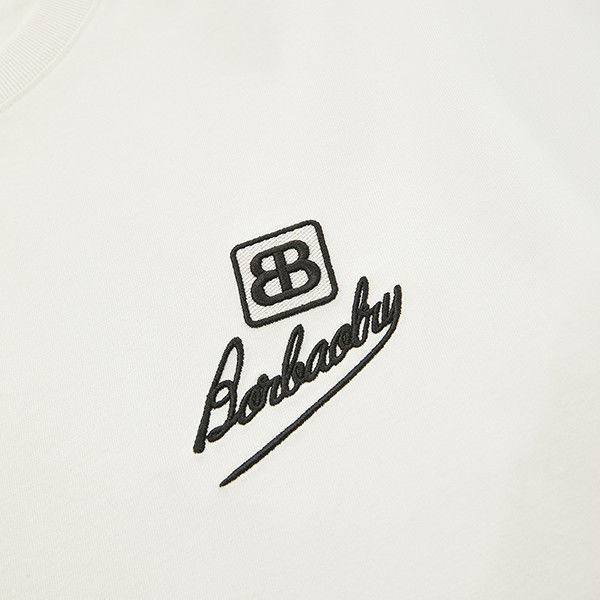 T-shirt de tamanho superior para homens de peso pesado de algodão confortável de impressão offset bordada