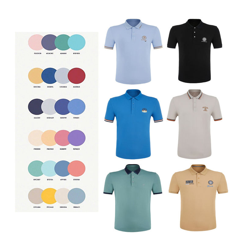 Logotipo de cor personalizada Verde Azul Camisa de Polo Esportivo 2024 O mais novo tecido confortável Peso 170-210 gramas