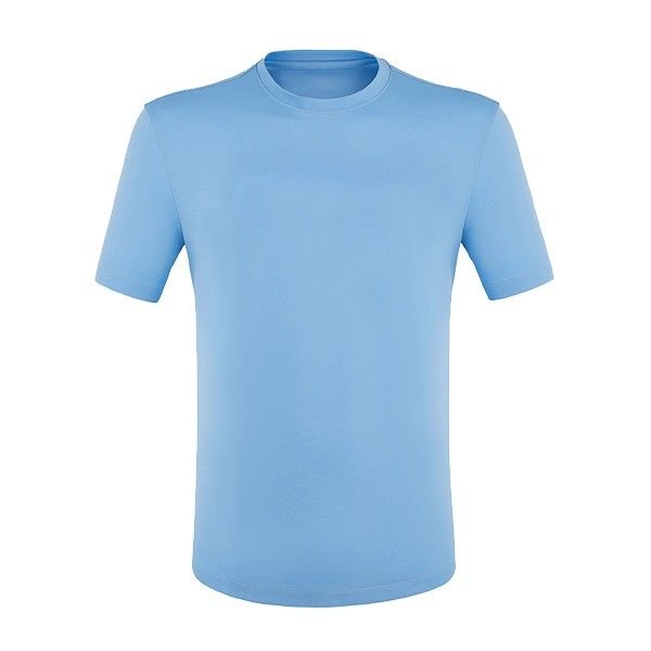 Método de tecelagem tricô Regular Fit Primavera Verão Azul 100% algodão camiseta masculina