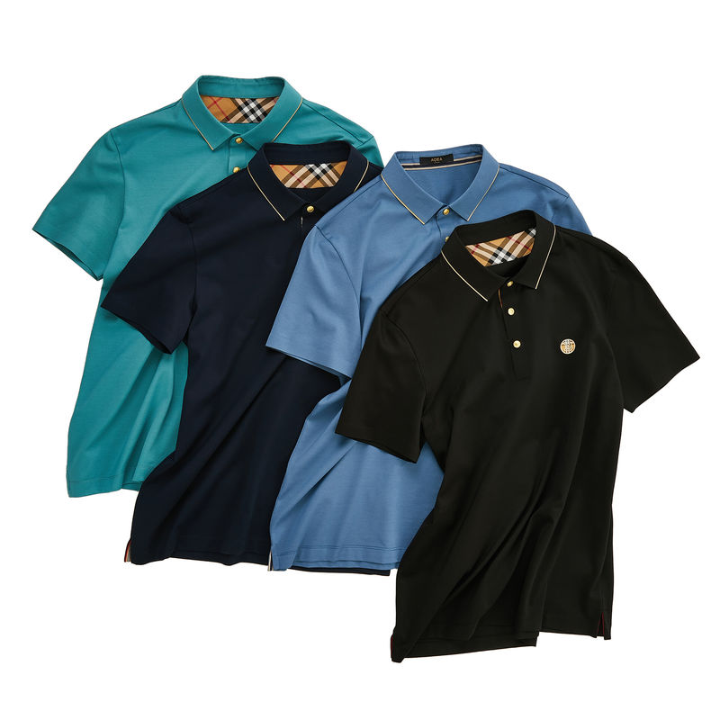 Cores personalizadas camisetas de polo sem costura para homens com tecido anti-rugas e algodão 100%