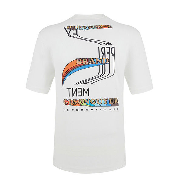 100% de algodão de pescoço simples camiseta anti-rugas + tamanho personalizado