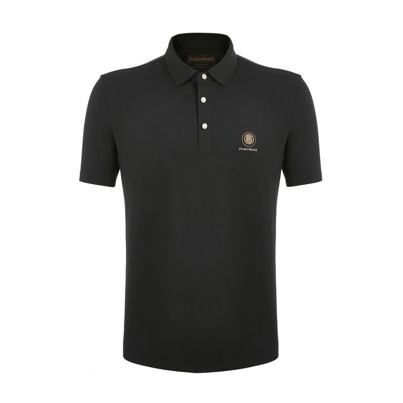 T-shirt de polo masculino com design luxuoso e bordados requintados peso pesado regular