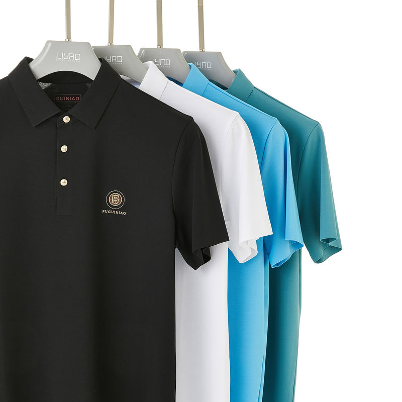 T-shirt de polo masculino com design luxuoso e bordados requintados peso pesado regular
