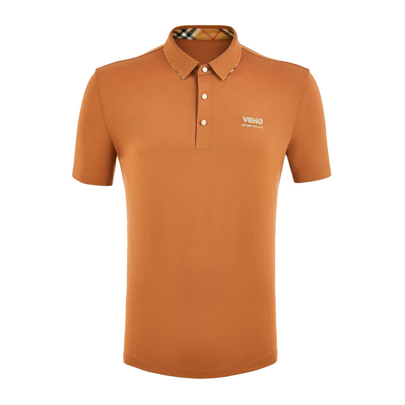 Método de Tecelagem Tricoteada T-Shirt de Polo de Luxo Respirável para Homens 100% Algodão Logotipo personalizado