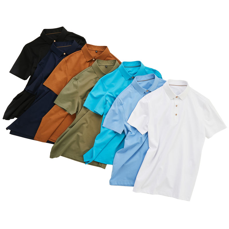 Verão Outono Camisas customizadas de polo com logotipo Camiseta de manga curta de polo simples masculino