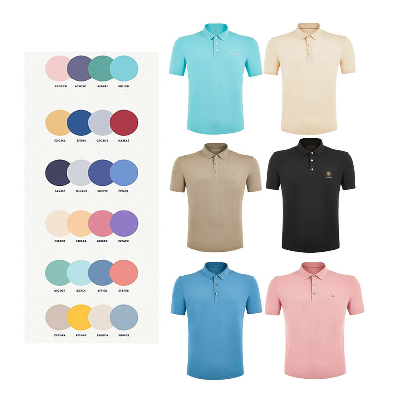 Verão Outono Camisas customizadas de polo com logotipo Camiseta de manga curta de polo simples masculino