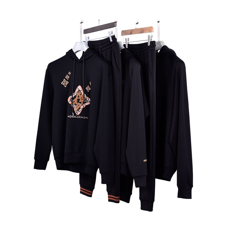Jogging Homens de algodão Hoodie Sweat Wicking Logotipo padrão personalizado 450Gsm Para esportes