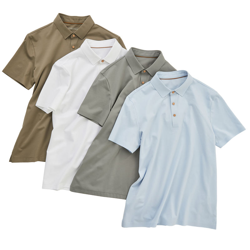 Camiseta de polo bordada com logotipo Camisetas de polo brancas simples 100% algodão cor personalizada