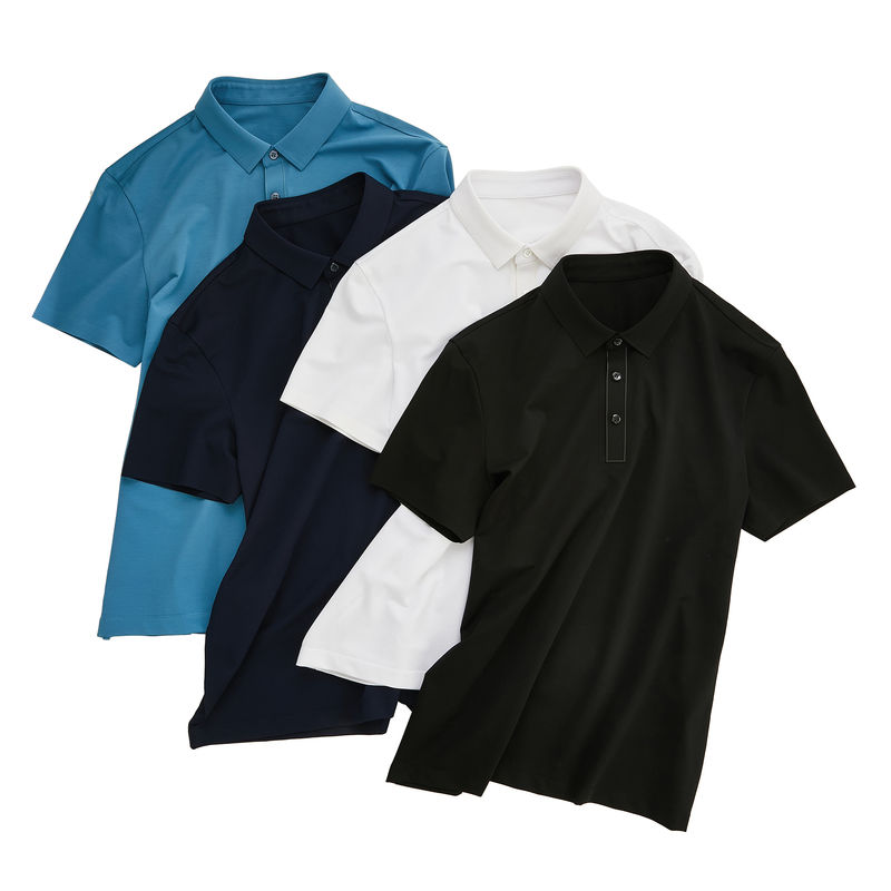 Camiseta de polo masculina de tamanho maior Anti-rugas Camisa de polo de manga curta 100% algodão para desporto