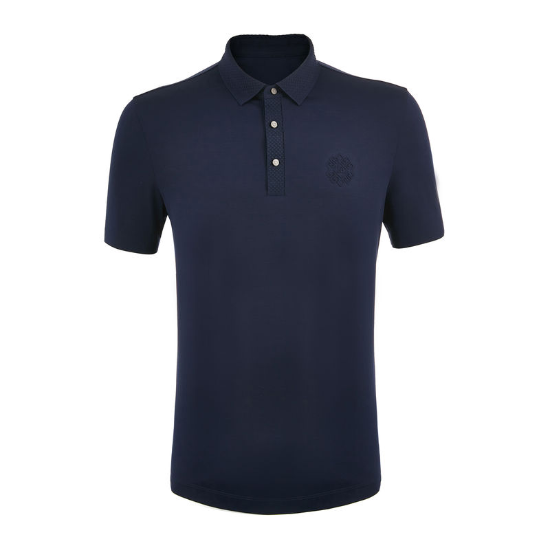Primavera Verão Outono Temporada Polo T-Shirt Tecido 100% de algodão em azul Marrom Preto