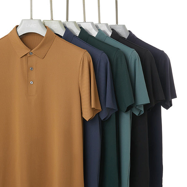 Impressão de logotipo personalizado 220 Gsm Polo camisetas para homens sem costura camiseta de manga curta Polo