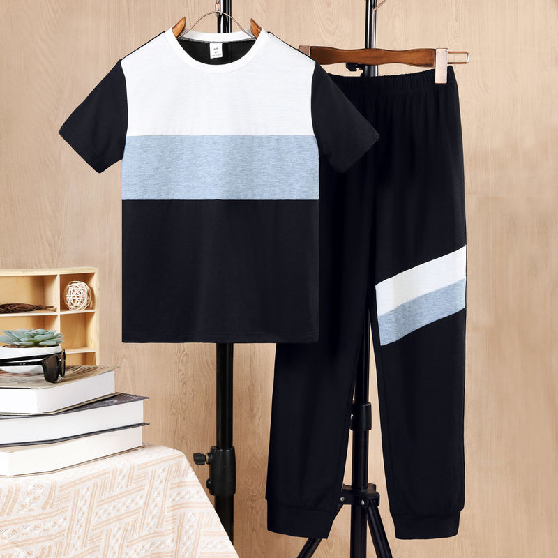 Casual Children Clothing Set Respirável Com Manga Curta Tipo de Padrão de Cartoon