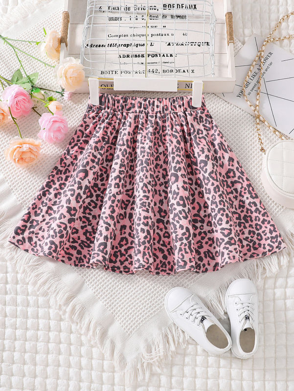 Raparigas Saias curtas e vestidos Leopardo Impresso em 91% de poliéster 9% de tecido de spandex