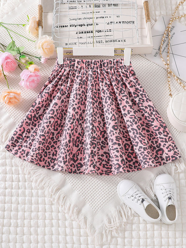 Raparigas Saias curtas e vestidos Leopardo Impresso em 91% de poliéster 9% de tecido de spandex