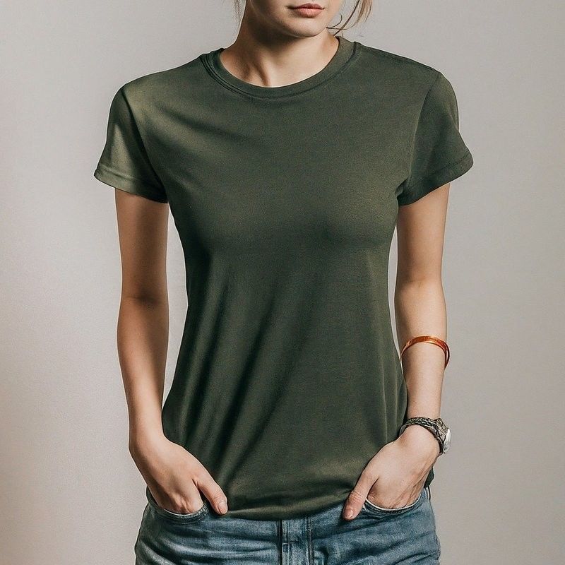 T-shirts simples femininos com logotipo personalizado e tecido respirável de secagem rápida