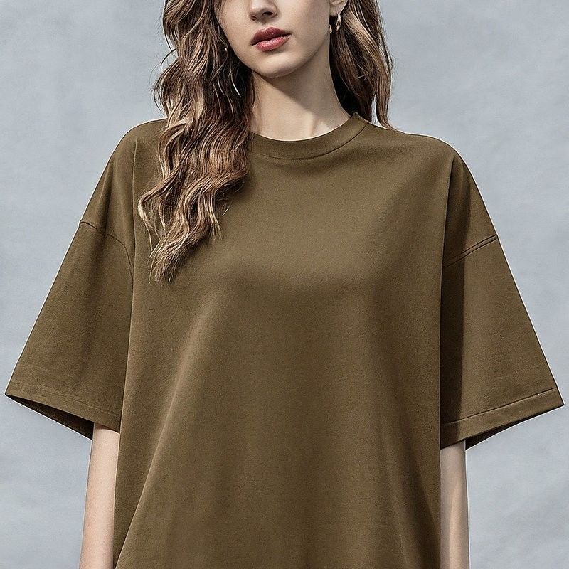 Camiseta de grande tamanho para mulheres simples 200gm S-6XL com colarinho O-Neck