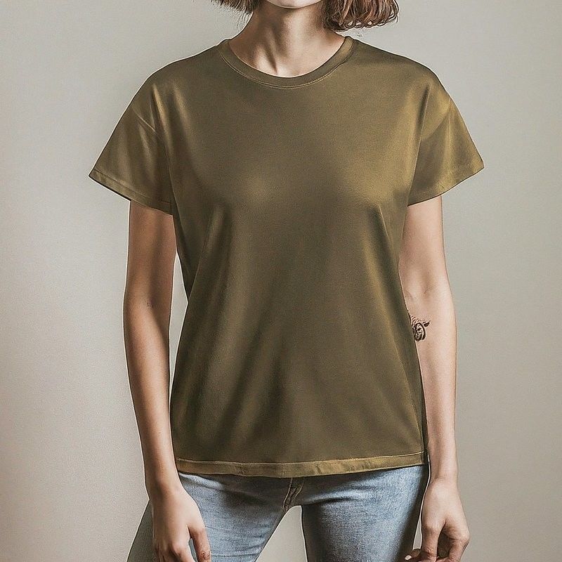 Camiseta de grande tamanho para mulheres simples 200gm S-6XL com colarinho O-Neck