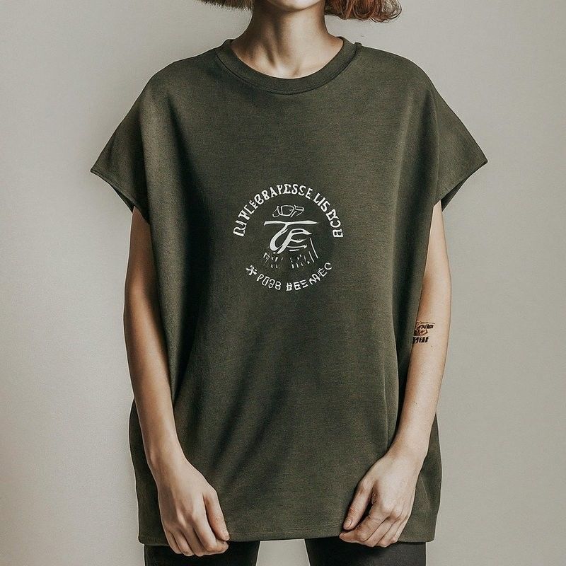 T-shirts gráficos de maior tamanho para mulheres 220 gramas com pescoço redondo de tecido de malha