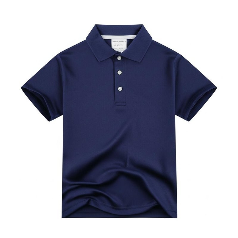 Camisas de polo de manga curta para crianças para a escola Máquina de lavar Instruções de cuidados escolares