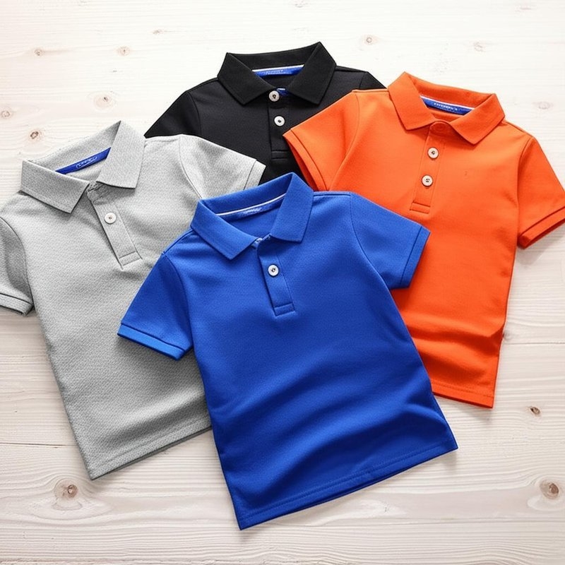 Camisas Polo Infantis de Outono para Meninos Gênero Meninos Instruções de Lavagem na Máquina