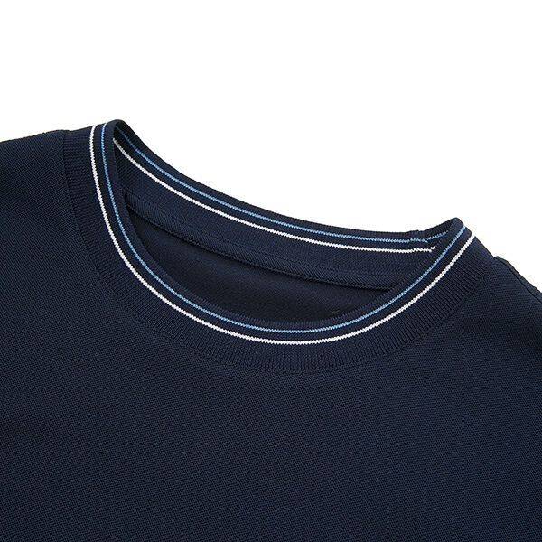 100% de algodão 170-210 gramas camisas de alta qualidade custom bordado camisetas tripulação pescoço bloco de cor nervurado