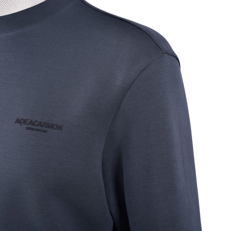 Conjunto de moletom e calça jogger flare de fleece cor sólida azul escuro para streetwear masculino com relevo