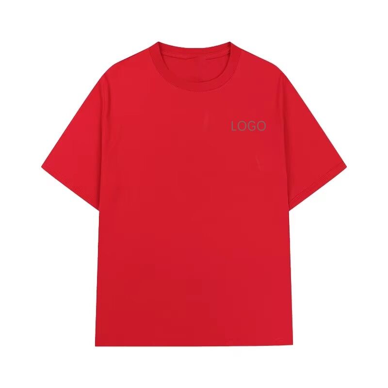 Summer Round Neck Casual Moda Manga curta T-shirt de algodão roupa desportiva top solto em stock