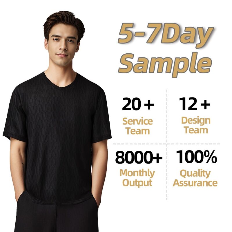 2025 Verão Homens High-End Plaid Ice Silk Manga Curta T-Shirt Elegante Luxo Lazer Meia Manga Alta Loose Fit Tricoteado Novo