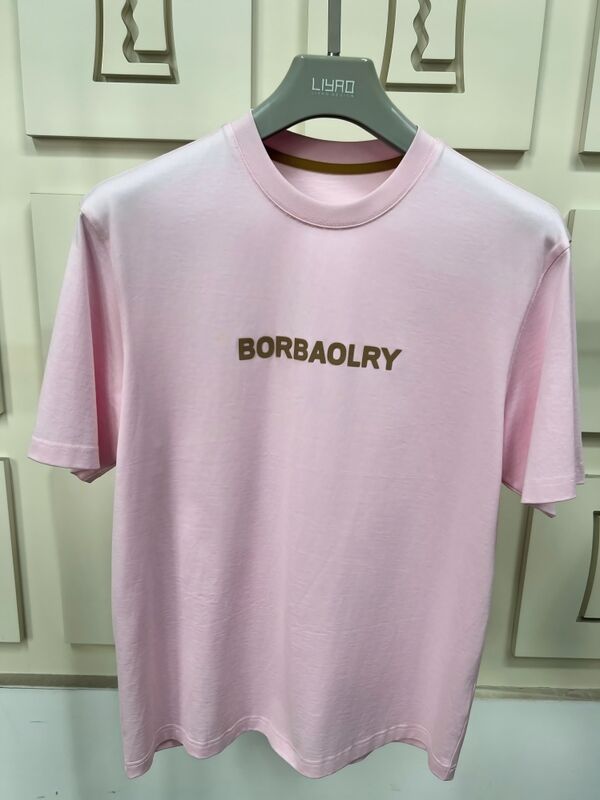 T-shirt de manga curta de alta qualidade para homens com logotipo personalizado impresso usando tecnologia DTG